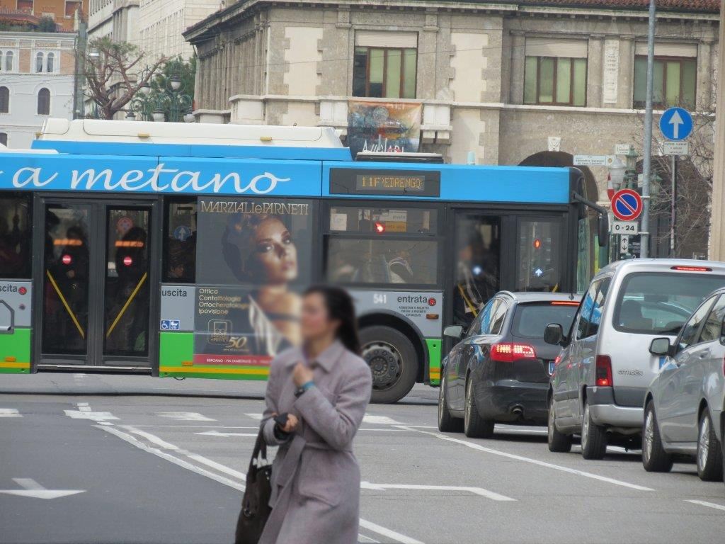 Pubblicità Autobus ATB di Bergamo in fiancata destra