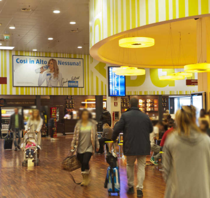 Pubblicità in Aeroporto a Torino, Napoli, Roma, Milano Malpensa e Linate